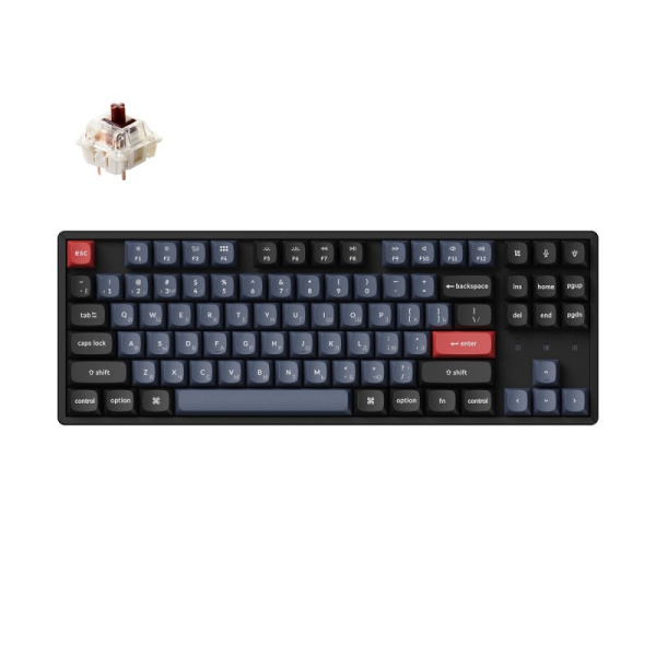 Купить Беспроводная механическая клавиатура QMK Keychron K8 Pro, 87 клавиш, Hot-Swap, Gateron G pro Brown Switch